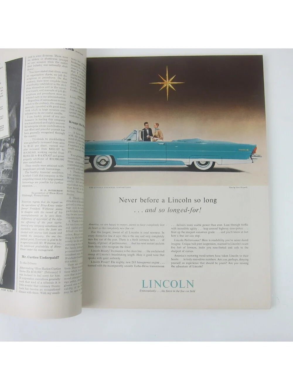 Vintage FORTUNE Magazine April 1956 Buick Lincoln Oldsmobile Chrysler Ford Ads